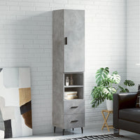 Thumbnail for Highboard Betongrau 34,5x34x180 cm Holzwerkstoff