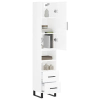 Thumbnail for Highboard Hochglanz-Weiß 34,5x34x180 cm Holzwerkstoff
