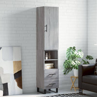 Thumbnail for Highboard Grau Sonoma 34,5x34x180 cm Holzwerkstoff