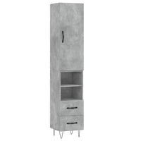 Thumbnail for Highboard Betongrau 34,5x34x180 cm Holzwerkstoff