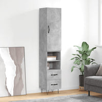 Thumbnail for Highboard Betongrau 34,5x34x180 cm Holzwerkstoff