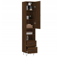 Thumbnail for Highboard Braun Eichen-Optik 34,5x34x180 cm Holzwerkstoff