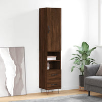 Thumbnail for Highboard Braun Eichen-Optik 34,5x34x180 cm Holzwerkstoff