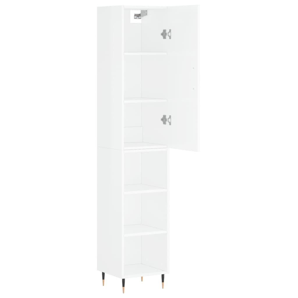 Highboard Hochglanz-Weiß 34,5x34x180 cm Holzwerkstoff