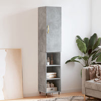 Thumbnail for Highboard Betongrau 34,5x34x180 cm Holzwerkstoff