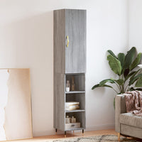 Thumbnail for Highboard Grau Sonoma 34,5x34x180 cm Holzwerkstoff
