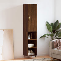 Thumbnail for Highboard Braun Eichen-Optik 34,5x34x180 cm Holzwerkstoff