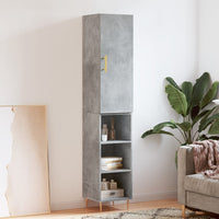 Thumbnail for Highboard Betongrau 34,5x34x180 cm Holzwerkstoff