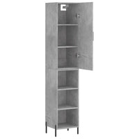Thumbnail for Highboard Betongrau 34,5x34x180 cm Holzwerkstoff