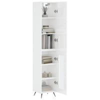 Thumbnail for Highboard Hochglanz-Weiß 34,5x34x180 cm Holzwerkstoff