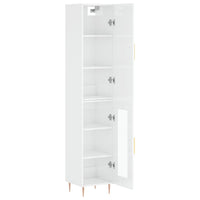 Thumbnail for Highboard Hochglanz-Weiß 34,5x34x180 cm Holzwerkstoff