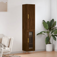 Thumbnail for Highboard Braun Eichen-Optik 34,5x34x180 cm Holzwerkstoff