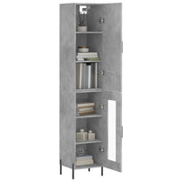Thumbnail for Highboard Betongrau 34,5x34x180 cm Holzwerkstoff