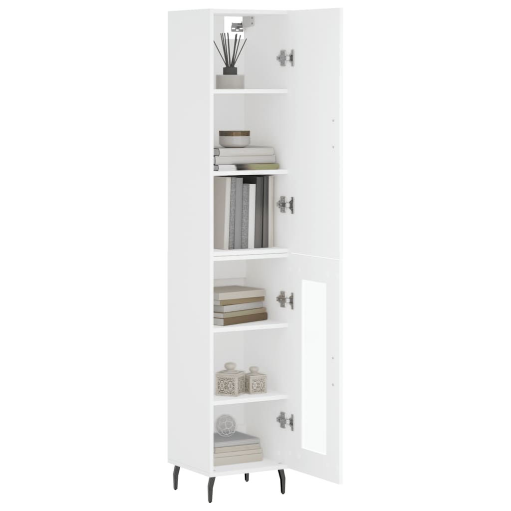 Highboard Weiß 34,5x34x180 cm Holzwerkstoff