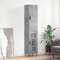 Thumbnail for Highboard Betongrau 34,5x34x180 cm Holzwerkstoff