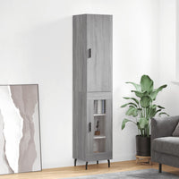 Thumbnail for Highboard Grau Sonoma 34,5x34x180 cm Holzwerkstoff