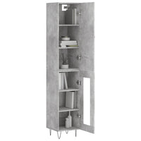 Thumbnail for Highboard Betongrau 34,5x34x180 cm Holzwerkstoff