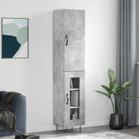 Thumbnail for Highboard Betongrau 34,5x34x180 cm Holzwerkstoff