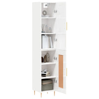 Thumbnail for Highboard Hochglanz-Weiß 34,5x34x180 cm Holzwerkstoff