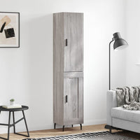 Thumbnail for Highboard Grau Sonoma 34,5x34x180 cm Holzwerkstoff