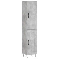 Thumbnail for Highboard Betongrau 34,5x34x180 cm Holzwerkstoff