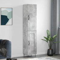 Thumbnail for Highboard Betongrau 34,5x34x180 cm Holzwerkstoff