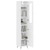 Thumbnail for Highboard Hochglanz-Weiß 34,5x34x180 cm Holzwerkstoff
