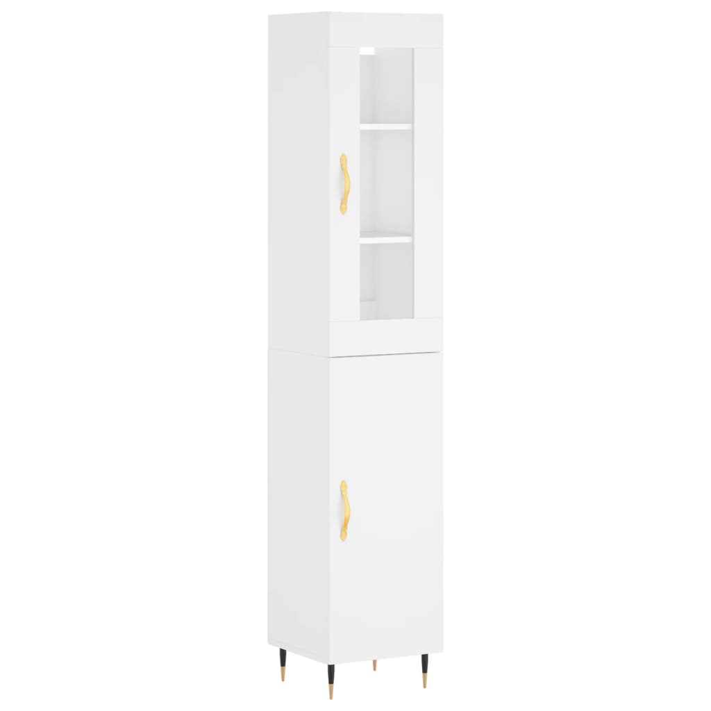 Highboard Weiß 34,5x34x180 cm Holzwerkstoff