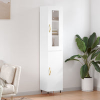 Thumbnail for Highboard Hochglanz-Weiß 34,5x34x180 cm Holzwerkstoff