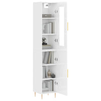 Thumbnail for Highboard Hochglanz-Weiß 34,5x34x180 cm Holzwerkstoff