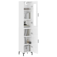 Thumbnail for Highboard Hochglanz-Weiß 34,5x34x180 cm Holzwerkstoff