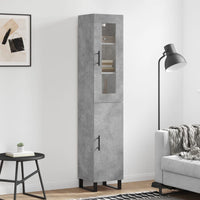 Thumbnail for Highboard Betongrau 34,5x34x180 cm Holzwerkstoff
