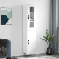 Thumbnail for Highboard Hochglanz-Weiß 34,5x34x180 cm Holzwerkstoff