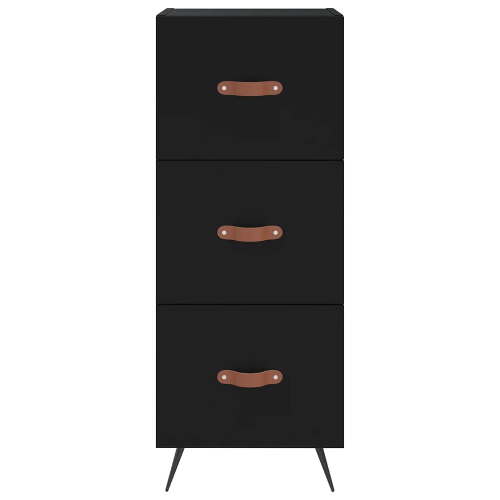 Highboard Schwarz 34,5x34x180 cm Holzwerkstoff