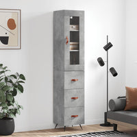 Thumbnail for Highboard Betongrau 34,5x34x180 cm Holzwerkstoff