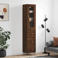 Thumbnail for Highboard Braun Eichen-Optik 34,5x34x180 cm Holzwerkstoff