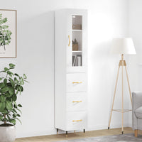 Thumbnail for Highboard Hochglanz-Weiß 34,5x34x180 cm Holzwerkstoff