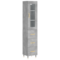 Thumbnail for Highboard Betongrau 34,5x34x180 cm Holzwerkstoff