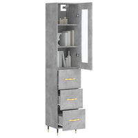 Thumbnail for Highboard Betongrau 34,5x34x180 cm Holzwerkstoff