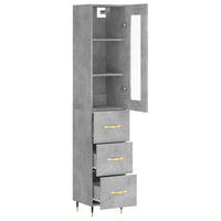 Thumbnail for Highboard Betongrau 34,5x34x180 cm Holzwerkstoff