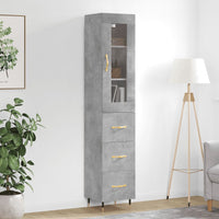 Thumbnail for Highboard Betongrau 34,5x34x180 cm Holzwerkstoff