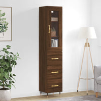 Thumbnail for Highboard Braun Eichen-Optik 34,5x34x180 cm Holzwerkstoff