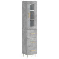 Thumbnail for Highboard Betongrau 34,5x34x180 cm Holzwerkstoff