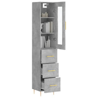 Thumbnail for Highboard Betongrau 34,5x34x180 cm Holzwerkstoff
