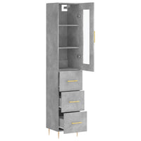 Thumbnail for Highboard Betongrau 34,5x34x180 cm Holzwerkstoff