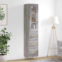 Thumbnail for Highboard Grau Sonoma 34,5x34x180 cm Holzwerkstoff