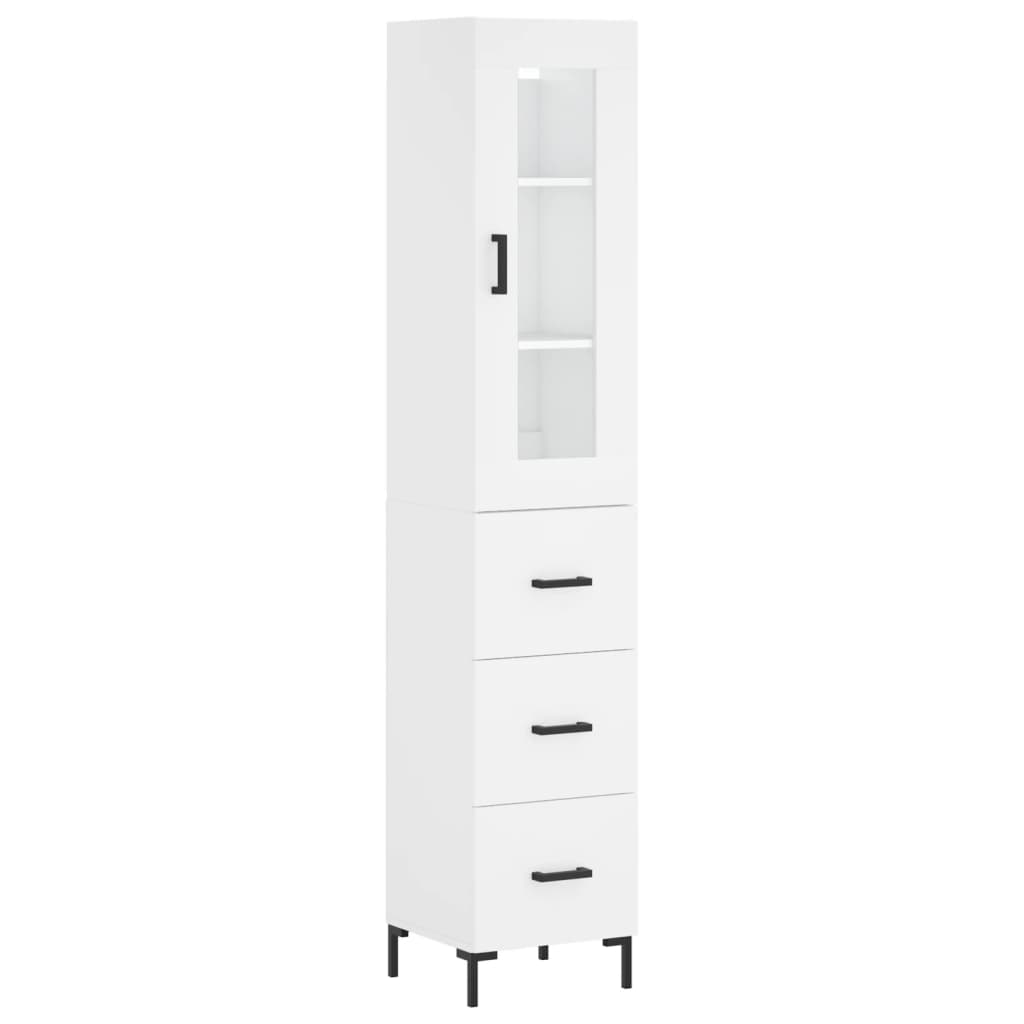 Highboard Weiß 34,5x34x180 cm Holzwerkstoff