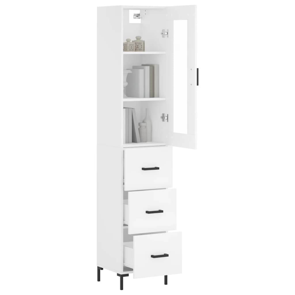 Highboard Weiß 34,5x34x180 cm Holzwerkstoff
