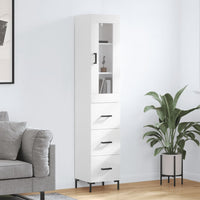 Thumbnail for Highboard Hochglanz-Weiß 34,5x34x180 cm Holzwerkstoff