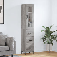 Thumbnail for Highboard Grau Sonoma 34,5x34x180 cm Holzwerkstoff